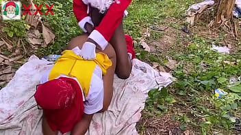 Preview 3 of Xnxx Mom And Bad Boy - New year fuck between African Santa and  stepdaughter of his close friend in the bush