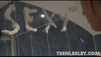 Preview 2 of Priy Anad - Teen Lesley enjoying cream play