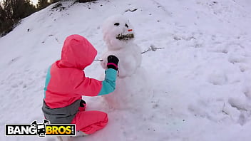 Preview 1 of Sunny Leone Sunny Sex Video - BANGBROS - Does Amia Miley Wanna Build A Snowmannnnn? Yes. And She Wants To Bounce Her Big Ass On Cock,  Too!
