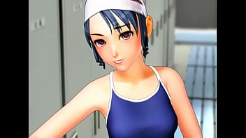 Preview 1 of Woman Pull Big Body - Swimming pool changing rooms animated 3D