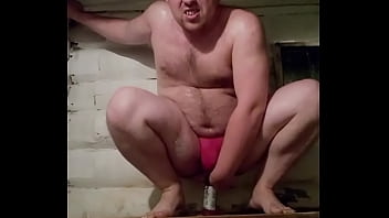 Preview 4 of Korean Grab - Russian gay with a tattooed ass passes the test: sit anal on a bottle!