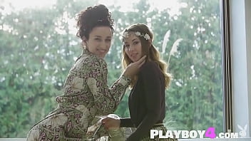 Preview 1 of Chloe Amour Xxx - Hot Playboy model Diana Lark posed with sexy small tits lesbian MILF Lucy M