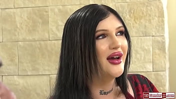 Preview 1 of Allvideo Xxx - Busty trans Nicole Korsakova barebacked