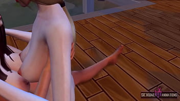 Preview 4 of Tube Tato - Two Busty Girls Fuck After a Beach Party - Sexual Hot Animations