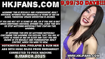 Preview 1 of Force Wood - Hotkinkyjo anal prolapse &amp_ ruin her ass with huge dildo from mrhankey connected to fuck machine