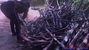 Preview 2 of Topping - OUTDOOR SEX WITH A FIREWOOD SELLER - THIS EBONY TEEN HANDLE ME WELL - FULL VIDEO ON XVIDEO RED