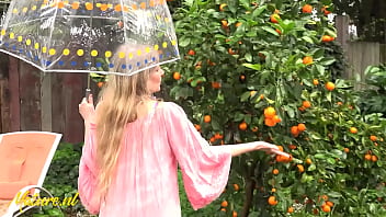 Preview 1 of Xvideocom Mom Son New Movie - Voyeur Housewife Lilly White Plays With Herself In The Garden