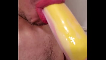 Preview 3 of Brazzers Girls In College Party - Sucking banana penis toy