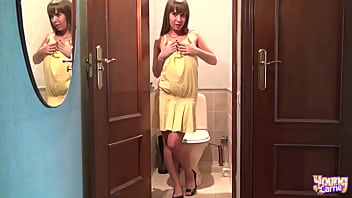 Preview 1 of Nause Sex - Young Carrie toys herself after striptease
