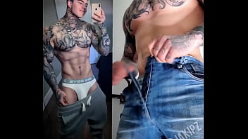 Preview 4 of Brazzer Xxx Vedios - Jakipz Trying To Fit His Massive Cock In His Jeans