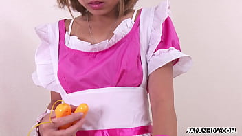 Preview 2 of Indian Rape Nms - Japanese naughty maid girl Fu Sazanami with shaved pussy masturbating uncensored.