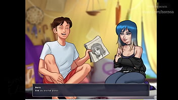 Preview 2 of Hoy Babes - Very shy emo girl show me her cute tits first time since she was small girl. (Summertime Saga - Eve - Par 1,  the Emo)