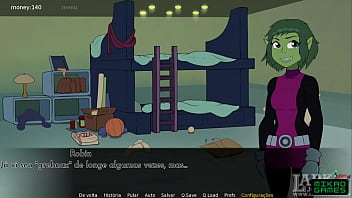 Preview 3 of Hogtie Male - Teen Titans ep 9 Gozei na Buceta de Estelar e Depilei Mutano Femea