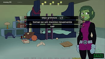 Preview 1 of Hd Bur Ki Chodai - Teen Titans ep 8 Olhando as Bucetas de Starfire,  Raven e Beast Girl
