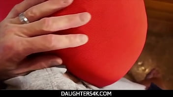 Preview 3 of Gednap Sex - Blonde Teenager stepdaughter Tricks stepdad Into Fucking Her On Kitchen Counter POV