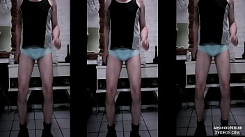 Preview 3 of Cuckold Celebs - ALEJANDRO MISTRAL hombre maduro gusta de las trusas de nailon para marcar su paquete. Segunda parte