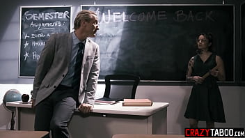 Preview 1 of Full Hd Nepali Xxx Video - Kinky tattooed small tits teen Vanessa Vega deepthroated by bad teacher