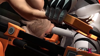 Preview 2 of Pornohd Japan - Busty sexy blonde and extreme sex with an android in the sci-fi lab