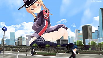 Preview 2 of Indian Sleeping Sister Fuck - Giantess Prinz Eugen [MMD]