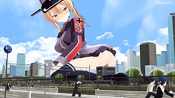 Preview 3 of Indian Sleeping Sister Fuck - Giantess Prinz Eugen [MMD]