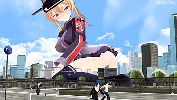 Preview 1 of Indian Sleeping Sister Fuck - Giantess Prinz Eugen [MMD]