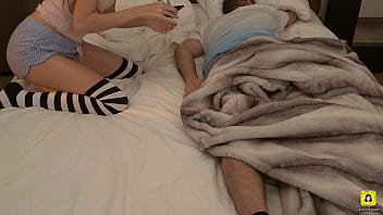 Preview 1 of Mom And Son Wwe Fighting - TOOK MY STEPDAD&#039_S PHONE TO MASTURBATE NEXT TO HIM IN BED