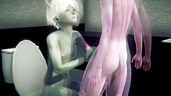 Preview 2 of Wild Stone - Furry Yaoi - Two cats sex in toilet - Sissy crossdress Japanese Asian Manga Anime Film  Game Porn Gay