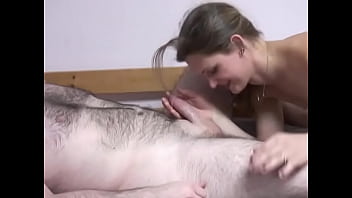Preview 2 of Xxxcom Porno - Brunette gets guys white cock and jerks him off