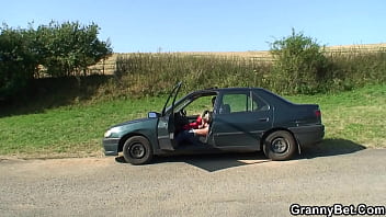 Preview 3 of All Poron Of Alexa Grace - Hitchhiking 80 yo blonde granny riding his dick
