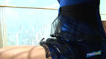 Preview 4 of Hdsxx Dehati Video 8 Years - Naked Japanese chick teases and tries a blue dress