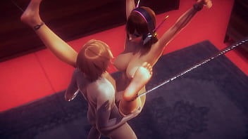 Preview 4 of Sani Lion Xxx Vdo - Overwatch Hentai - DIVA fucked by two boys anal and vaginal - Japanese Asian Manga Anime Film Game Porn