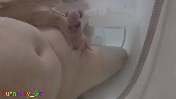 Preview 4 of Sexy Big Ass Lesbian - Underwater wanking in the bathtub and a vibrator on the cock brings dreamy sperm and a long drawn out orgasm without using your hands. (PC)