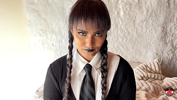 Preview 1 of Indean Lasebien - (Wednesday Adams) Thigh Fuck