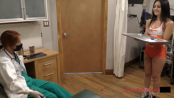 Preview 4 of Foge Sex Girl - New Hooters Applicants Aria Nicole &amp_ Blaire Celeste Gets Examined &amp_ Spanked To See If They Have What It Takes To Sling Wings At GirlsGoneGyno - Reup