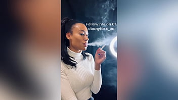 Preview 3 of Zambian Sex Download - LEAKED: Sexy smoking model Ebony Foxx sensually smoking an all white cigarette