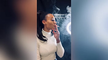 Preview 4 of Zambian Sex Download - LEAKED: Sexy smoking model Ebony Foxx sensually smoking an all white cigarette