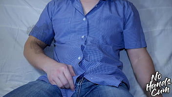 Preview 1 of Virgin Girl Deflor Fuck - Factory Worker With Big Cock Watches Hardcore Porn After Work,  Ejaculation Without Hands