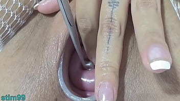 Preview 3 of Busty Llezies - Mature wife fucking cervix and penetration in uterus with knifes