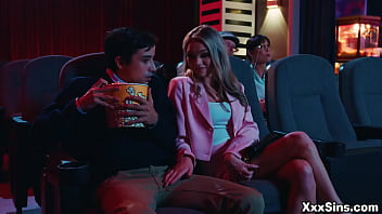 Preview 3 of New Bbc Hd - Older couple Syren DeMer and Dick Chibbles Athena disturbed by a teenager couple Athena Faris and Ricky Spanish having sex in cinema!