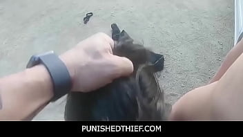 Preview 3 of Father And Duther Sex Vedio - PunishedThief -Perv Cop Fucking Two Slut Rebel Teens Thiefs in Public