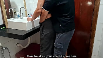 Preview 2 of Sister Hide And Seek - Catching the maid in the bathroom while the wife sunbathes