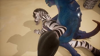 Preview 3 of Cumpilation Tit - Lizard and Zebra make love on the beach - Wildlife