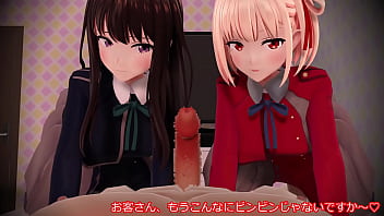 Preview 1 of Mom Sleep Facial Son - Chisato and Takina have fun together - MMD By [dd dd]