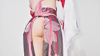 Preview 1 of Dog Xnxx Gerl - Dirty gamer&#039_s dream about Yae Miko from Genshin Impact: Rough sex until cumshot on virgin pink pussy