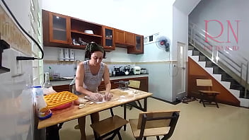 Preview 4 of Rani Sexxxx Videos - Ravioli Time! Naked Cooking. Regina Noir,  a nudist cook at nudist hotel resort. Nude maid. Naked housewife. Scene 1