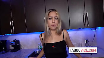 Preview 1 of Ema Bbw - Cute latina teen fucks with her stepdad in the kitchen - Alina Lopez