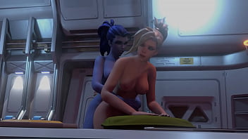 Preview 3 of Pinay Hidden Cam In Bathroom - Overwatch Parody - Futa Widowmaker fucks Mercy on Dropship