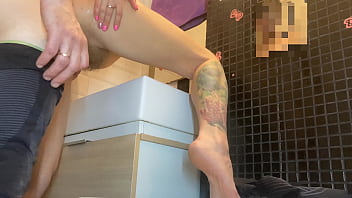 Preview 3 of Drug Sister And Fuck Father - Sex in the public night club toilet with pregnant slut