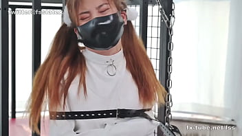 Preview 1 of Mares Porn - asian latex catsuit woman straitjacket bondage