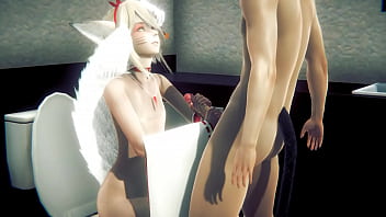 Preview 2 of Sister Fuck Bf - Yaoi Femboy - Sexy Foxboy Having sex in a public toilet - Sissy crossdress Japanese Asian Manga Anime Film  Game Porn Gay